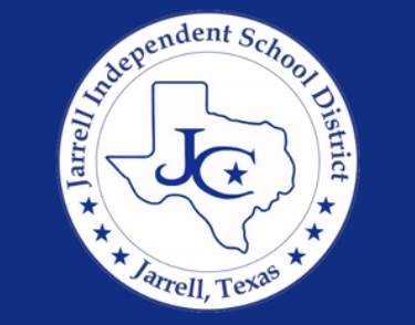  blue background with Jarrell ISD seal
